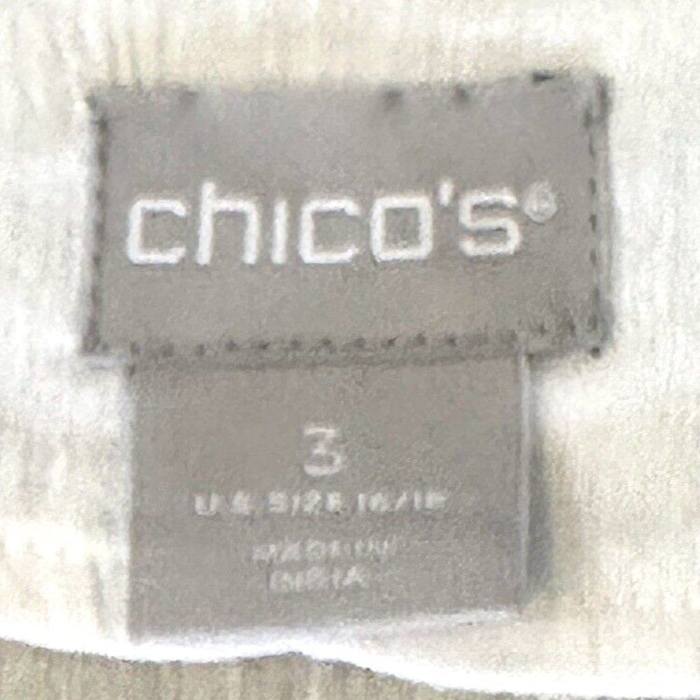 Chico's White Blouse with Neckline Embroidered with Gray Beading Size XL - Picture 7 of 12